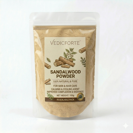 VEDICFORTE Sandalwood Powder – 100% Natural & Pure for Skin & Hair Care (100g)